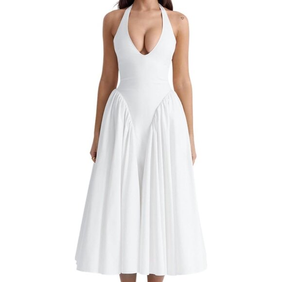 Women's Sleeveless Summer Dress Polyster Maxi Beach Vacation Party Wear Women's Sleeveless Summer Dress Polyster Maxi Beach Vacation Party Wear